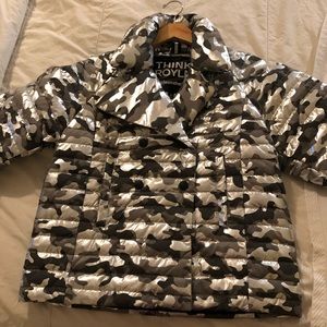 COPY - Think Royln apres ski quilted jacket in camo